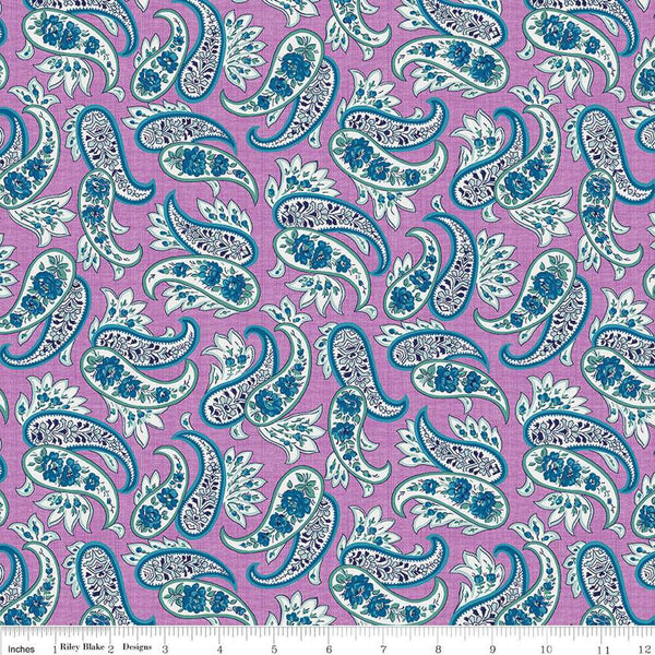 CLEARANCE Brilliance Paisley C14225 Violet by Riley Blake Designs - Floral Flowers Flower-Filled Paisleys - Quilting Cotton Fabric