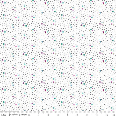 SALE Brilliance Ditsy C14226 Cream by Riley Blake Designs - Floral Flowers Dots - Quilting Cotton Fabric