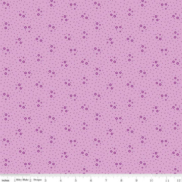 Fat Quarter End of Bolt Piece - Brilliance Ditsy C14226 Lilac - Riley Blake Designs - Floral Flowers Dots - Quilting Cotton Fabric