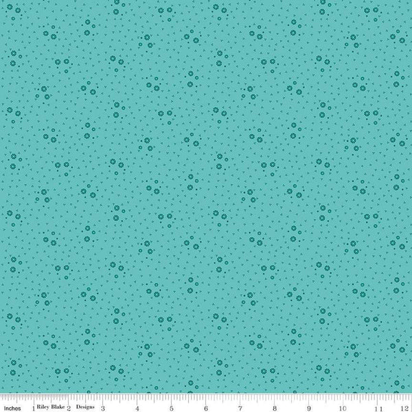 Brilliance Ditsy C14226 Ocean by Riley Blake Designs - Floral Flowers Dots - Quilting Cotton Fabric