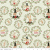SALE Hop Hop Hooray Bunny Wreaths C14272 Flax - Riley Blake Designs - Easter Folk Art Rabbits - Teresa Kogut - Quilting Cotton Fabric