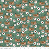 SALE Hop Hop Hooray Robins Nest C14273 Teal - Riley Blake Designs - Easter Folk Art Birds Flowers - Teresa Kogut - Quilting Cotton Fabric