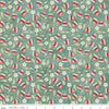 17" End of Bolt - Hop Hop Hooray Blooms & Bees C14274 Teal - Riley Blake - Easter Folk Art Flowers - Teresa Kogut- Quilting Cotton Fabric