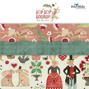 Hop Hop Hooray Fat Quarter Bundle 21 pieces - Riley Blake Designs - Pre cut Precut - Easter Folk Art - Quilting Cotton Fabric