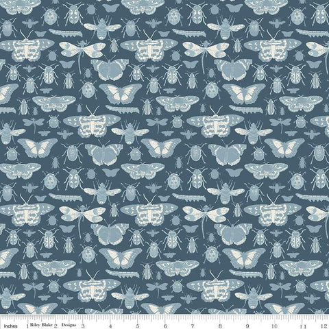 At The Lake Quilt Fabric, Riley Blake Designs, Fish on Navy