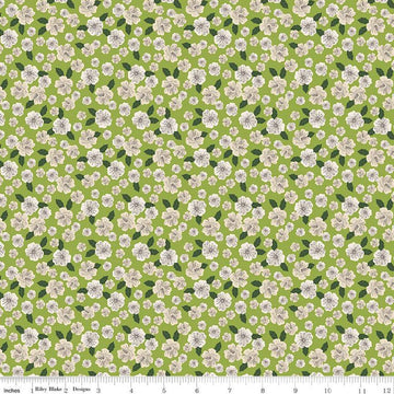 SALE Floral Gardens Blossoms C14363 Green - Riley Blake Designs - Floral Flowers - Quilting Cotton Fabric