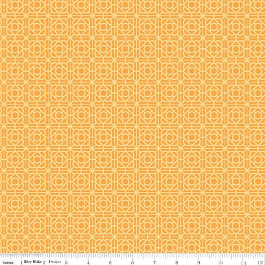CLEARANCE Floral Gardens Garden Tile C14364 Yellow - Riley Blake Designs - Geometric - Quilting Cotton Fabric