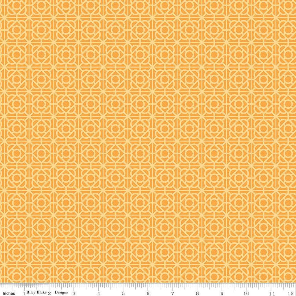 Floral Gardens Garden Tile C14364 Yellow - Riley Blake Designs - Geometric - Quilting Cotton Fabric