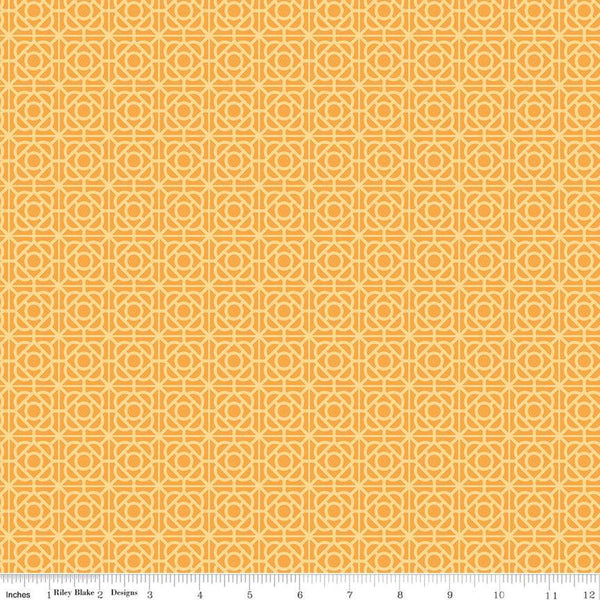 SALE Floral Gardens Garden Tile C14364 Yellow - Riley Blake Designs - Geometric - Quilting Cotton Fabric