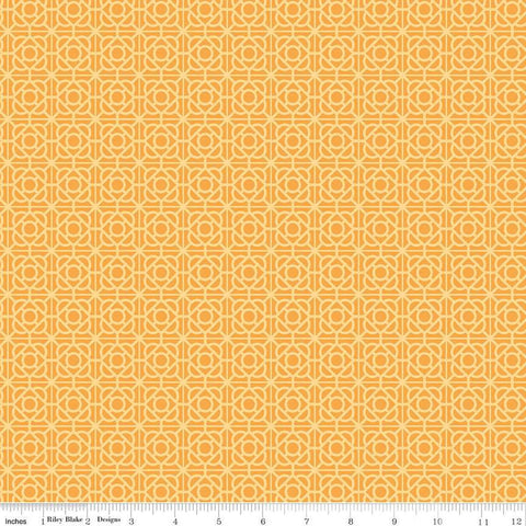 Floral Gardens Garden Tile C14364 Yellow - Riley Blake Designs - Geometric - Quilting Cotton Fabric