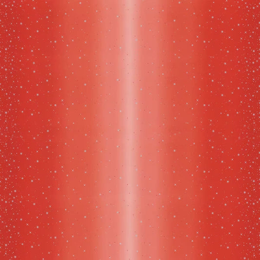 18" End of Bolt - SALE Ombre Fairy Dust METALLIC 10871 Cherry - Moda Fabrics - Red with Silver SPARKLE Stars - Quilting Cotton Fabric