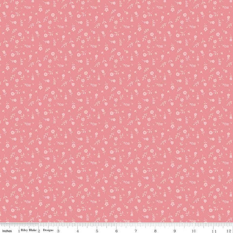 SALE Bunny Trail Ditsy C14255 Peony by Riley Blake Designs - Easter Floral Flowers - Quilting Cotton Fabric