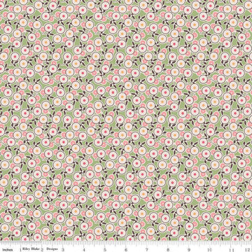 SALE Mercantile Legacy C14384 Lettuce - Riley Blake Designs - Lori Holt - Floral Flowers - Quilting Cotton Fabric