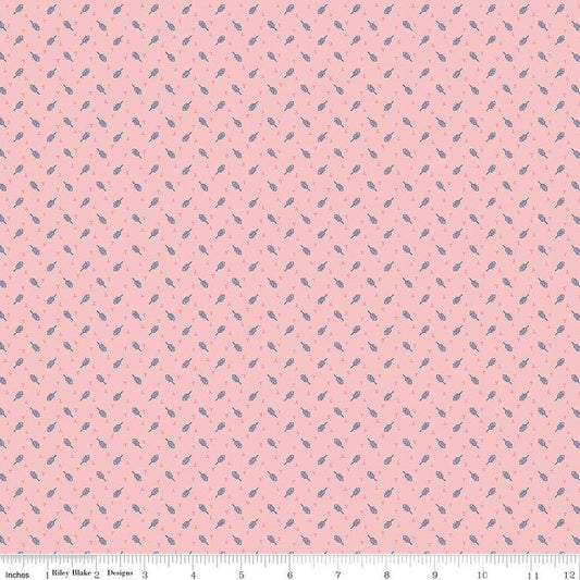 SALE Mercantile Darling C14386 Frosting - Riley Blake Designs - Lori Holt - Leaves Geometric - Quilting Cotton Fabric