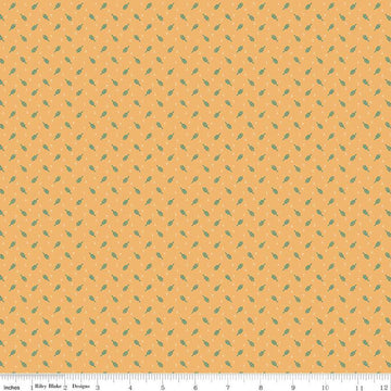 SALE Mercantile Darling C14386 Marigold - Riley Blake Designs - Lori Holt - Leaves Geometric - Quilting Cotton Fabric