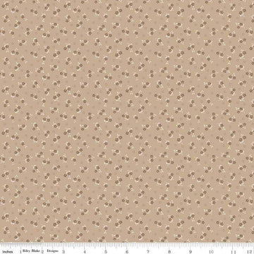 SALE Mercantile Delightful C14388 Tea Dye - Riley Blake Designs - Lori Holt - Floral Flowers - Quilting Cotton Fabric