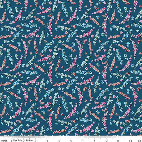 1 Yard End of Bolt - Poppies and Plumes Stems C14293 Oxford by Riley Blake Designs - Floral Flowers - Quilting Cotton Fabric