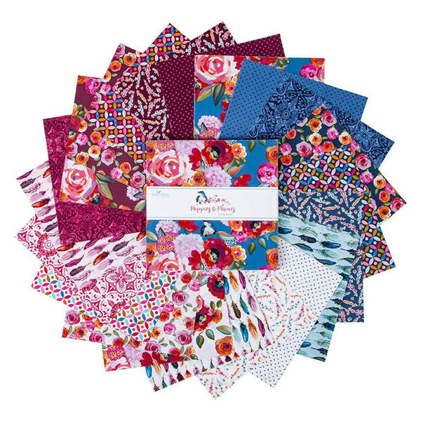 SALE Poppies and Plumes Layer Cake 10" Stacker Bundle - Riley Blake Designs - 42 piece Precut Pre cut - Quilting Cotton Fabric