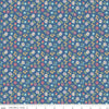Mercantile Remembrance C14394 Denim - Riley Blake Designs - Lori Holt - Floral Flowers - Quilting Cotton Fabric