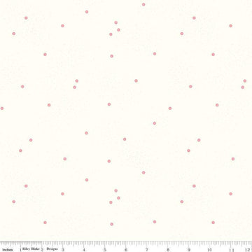 Dainty Daisy on Cloud C700 Peony - Riley Blake Designs - Floral Flowers Pin Dots - Quilting Cotton Fabric