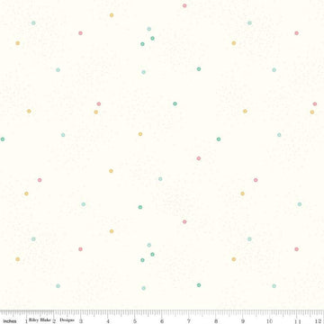 SALE Dainty Daisy on Cloud C700 Vintage Pastels - Riley Blake Designs - Floral Flowers Pin Dots - Quilting Cotton Fabric