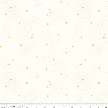 SALE Dainty Daisy on Cloud C700 Honey - Riley Blake Designs - Floral Flowers Pin Dots - Quilting Cotton Fabric