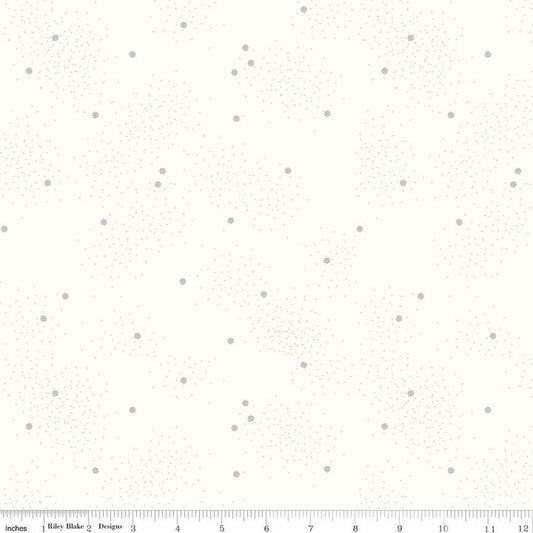 DEAL Dainty Daisy on Cloud C700 Gray - Riley Blake Designs - Floral Flowers Pin Dots - Quilting Cotton Fabric
