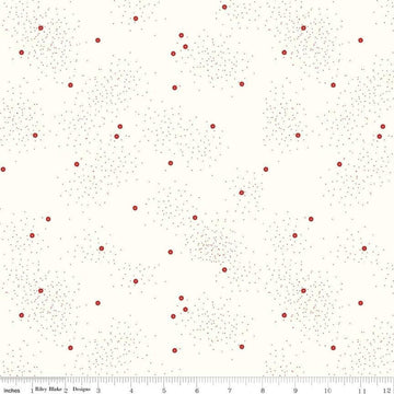 SALE Dainty Daisy on Cloud C700 Barn Red - Riley Blake Designs - Floral Flowers Pin Dots - Quilting Cotton Fabric