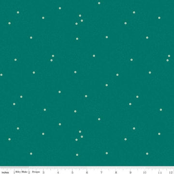 23" End of Bolt - Dainty Daisy C665 Jade by Riley Blake Designs - Floral Flowers Pin Dots - Quilting Cotton Fabric