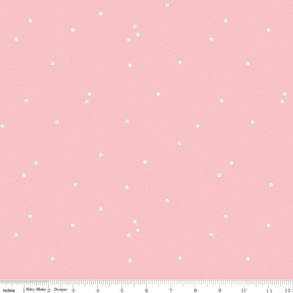 SALE Dainty Daisy C665 Frosting by Riley Blake Designs - Floral Flowers Pin Dots - Quilting Cotton Fabric