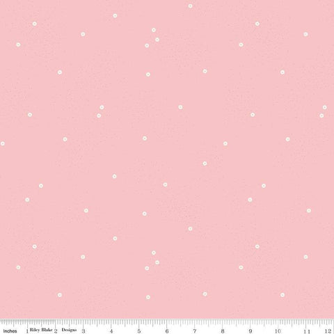 Dainty Daisy C665 Frosting by Riley Blake Designs - Floral Flowers Pin Dots - Quilting Cotton Fabric