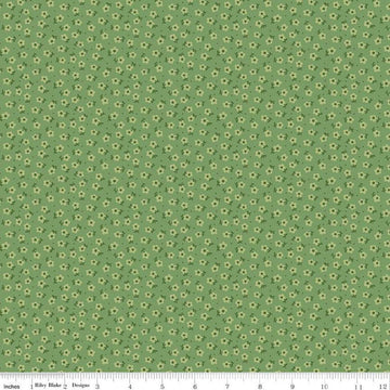 Mercantile Tenderhearted C14398 Basil - Riley Blake Designs - Floral Flowers - Lori Holt - Quilting Cotton Fabric