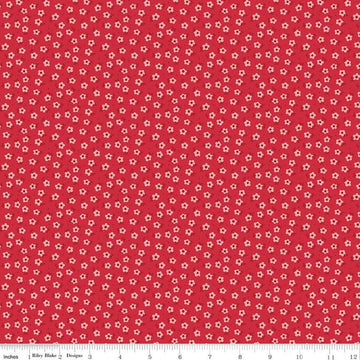 SALE Mercantile Tenderhearted C14398 Riley Red - Riley Blake Designs - Lori Holt - Floral Flowers - Quilting Cotton Fabric