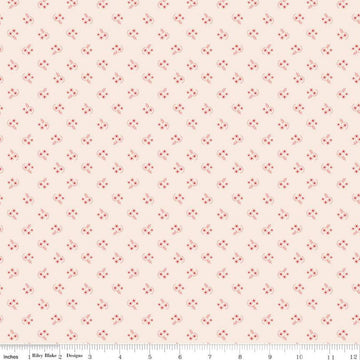SALE Mercantile Reminisce Background C14404 Coral - Riley Blake Designs - Lori Holt - Floral Flowers Dots - Quilting Cotton Fabric