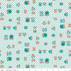 SALE Granny Chic Apron C8514 Teal - Riley Blake Designs - Floral Flowers - Lori Holt - Quilting Cotton Fabric