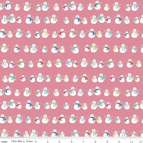 Cozy Christmas Snowmen C5363 Pink by Riley Blake Designs - Lori Holt - Quilting Cotton Fabric