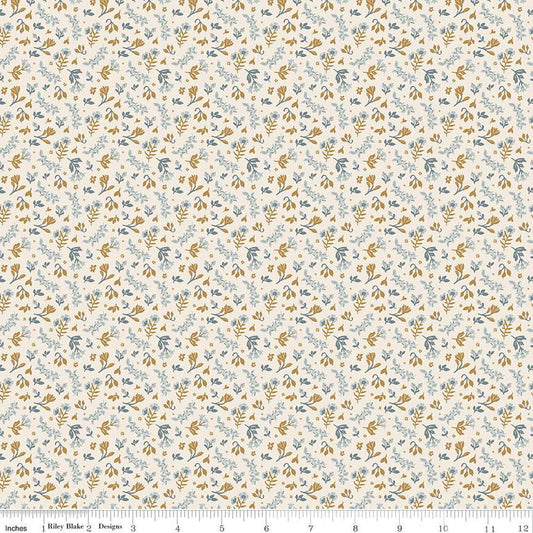 The Old Garden Edith C14236 Cream - Riley Blake Designs - Floral Flowers - Quilting Cotton Fabric