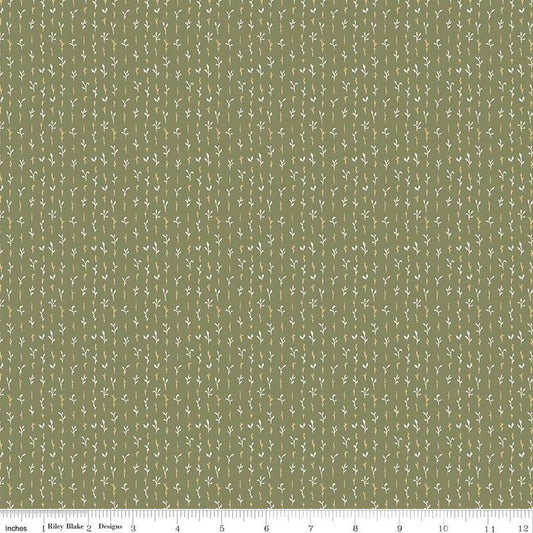 The Old Garden Gloria C14237 Sage - Riley Blake Designs - Leaf Leaves - Quilting Cotton Fabric