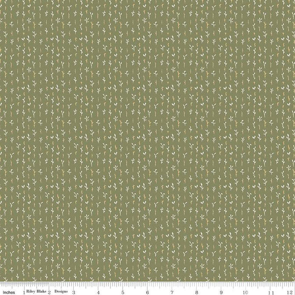 The Old Garden Gloria C14237 Sage by Riley Blake Designs - Leaf Leaves - Quilting Cotton Fabric