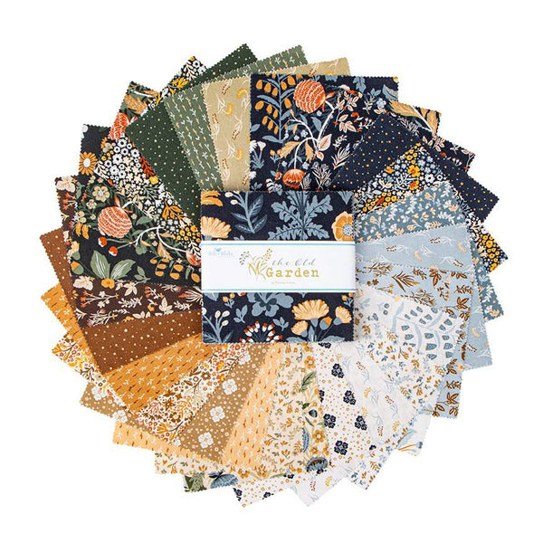 The Old Garden Charm Pack 5" Stacker Bundle - Riley Blake Designs - 42 piece Precut Pre cut - Floral - Quilting Cotton Fabric