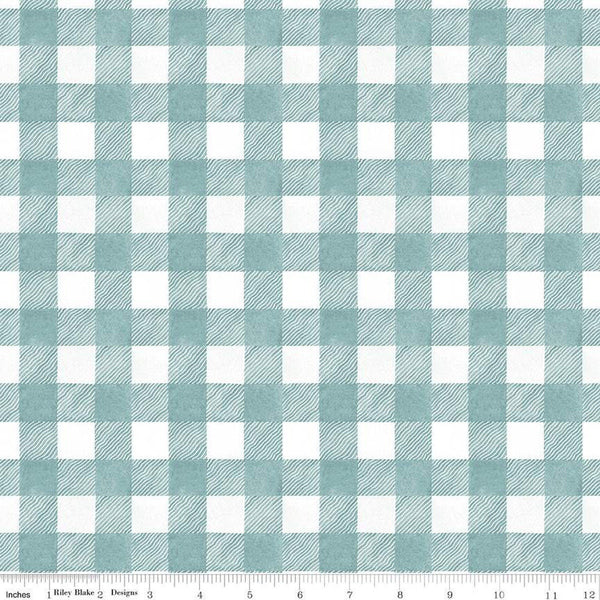 2 yd 29" End of Bolt - SALE White as Snow Buffalo Plaid WIDE BACK WB14201 Blue - Riley Blake - 107/108" Wide - 3/4" - Quilting Cotton Fabric