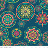3-Yard cut - SALE Market Street WIDEBACK WB14129 Navy - Riley Blake Designs - 108" - Floral Medallions - Quilting Cotton Fabric