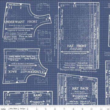 CLEARANCE 3-Yard cut - Sew Journal 18-Inch Doll Pattern WIDEBACK WB13897 Denim - Riley Blake Designs - 108" - Quilting Cotton Fabric