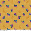 SALE Brilliance Floral Cluster Vine C14221 Gold - Riley Blake Designs - Floral Flowers Leaves - Quilting Cotton Fabric