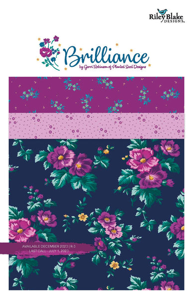SALE Brilliance Charm Pack 5" Stacker Bundle - Riley Blake Designs - 42 piece Precut Pre cut - Floral - Quilting Cotton Fabric