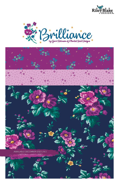 Brilliance Layer Cake 10" Stacker Bundle - Riley Blake Designs - 42 piece Precut Pre cut - Floral - Quilting Cotton Fabric