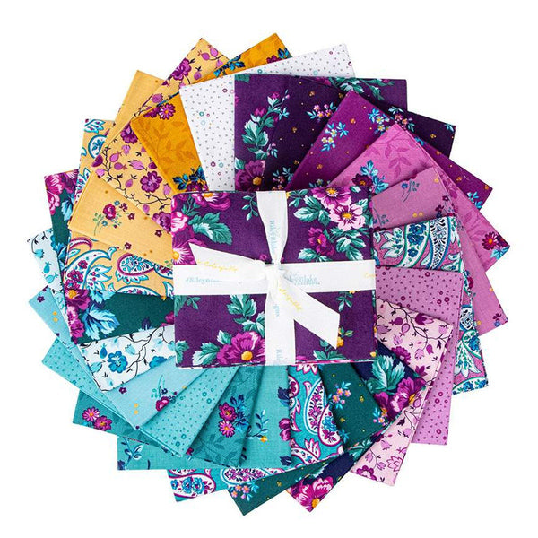 Brilliance Fat Quarter Bundle 22 pieces - Riley Blake Designs - Pre cut Precut - Floral - Quilting Cotton Fabric