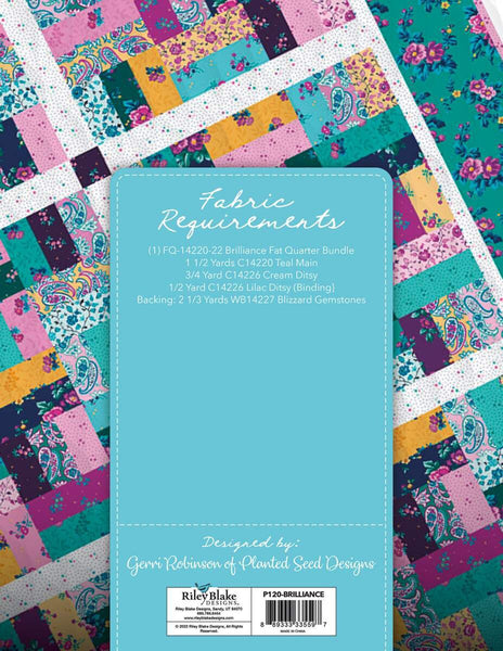 SALE Patches of Brilliance Quilt PATTERN P120-BRILLIANCE by Gerri Robinson - Riley Blake Designs - Instructions Only - Fat Quarter Friendly