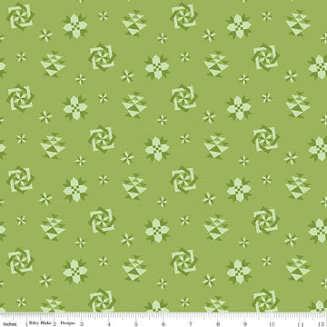 SALE Spring Barn Quilts Quilt Blocks C14332 Green - Riley Blake Designs - PRINTED Blocks - Quilting Cotton Fabric