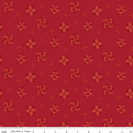 Spring Barn Quilts Quilt Blocks C14332 Red - Riley Blake Designs - PRINTED Blocks - Quilting Cotton Fabric